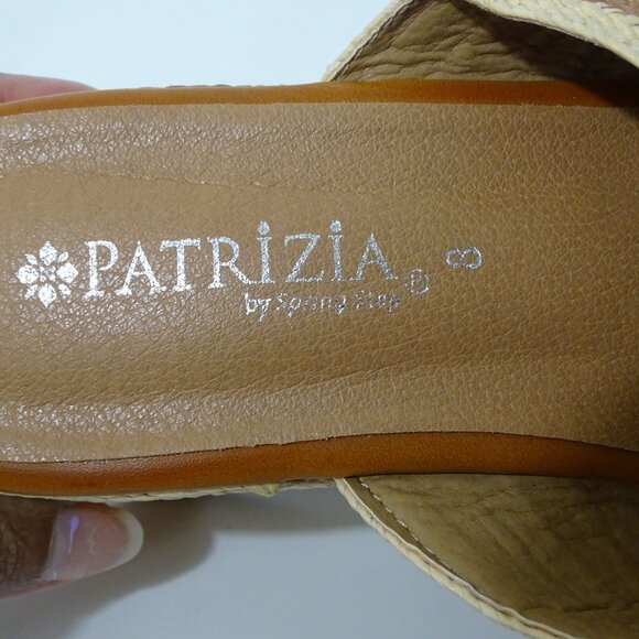 Patrizia By Spring Step Woven Platform Sandals Tan Stripe Slip-On Women Size 7.5 - Picture 6 of 7